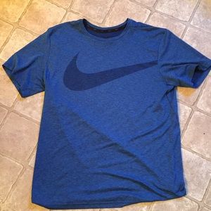 Blue Nike Breathe dri fit t shirt